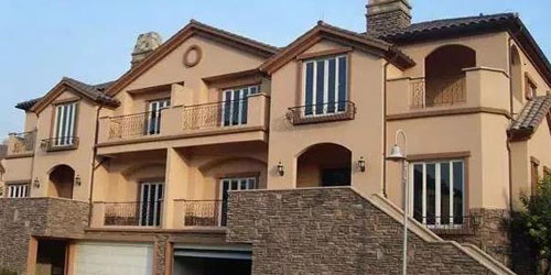 在農(nóng)村小別墅用真石漆裝修外墻，效果圖美絕了